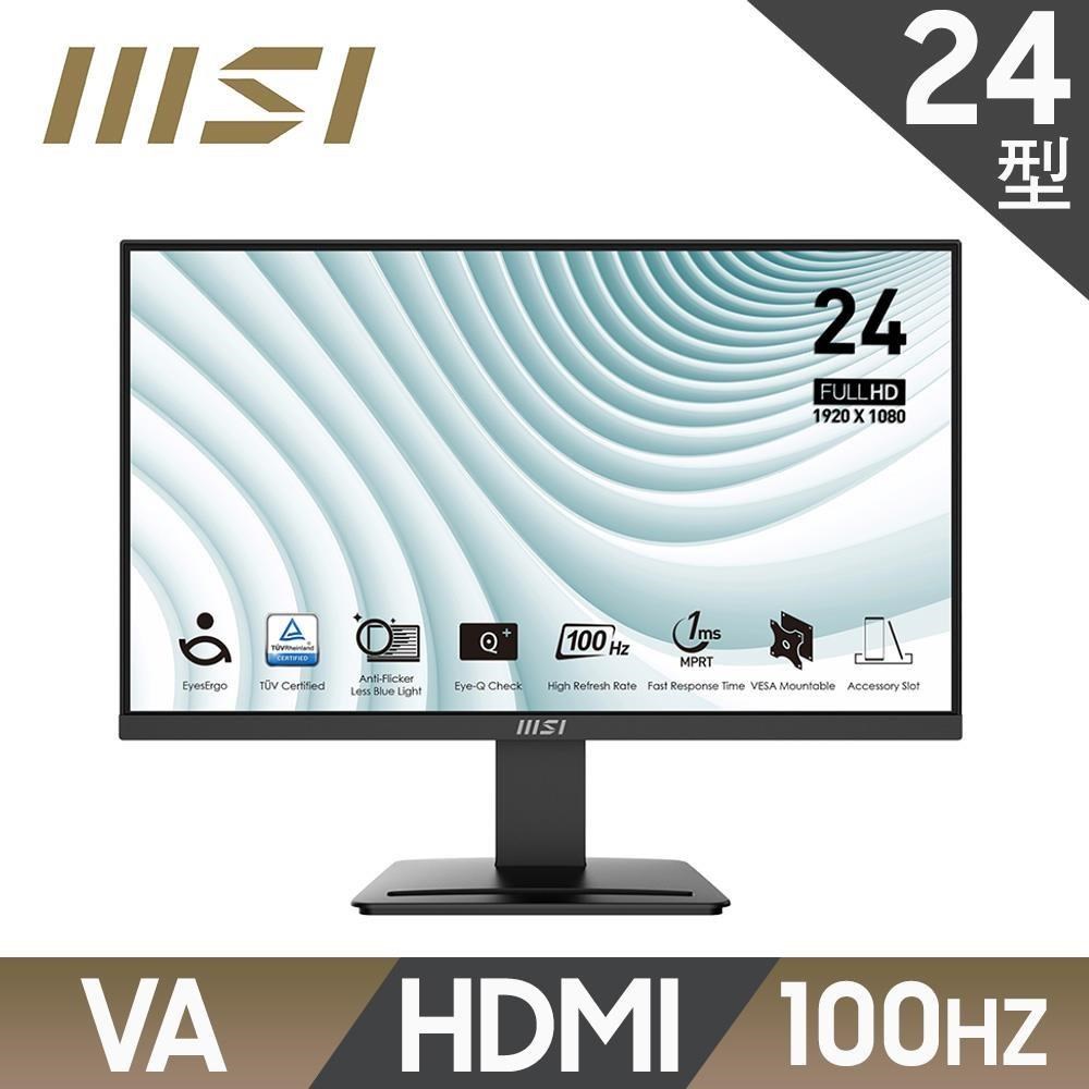 MSI 微星 PRO MP2412 美型螢幕(24型/FHD/HDMI/DP/VA)