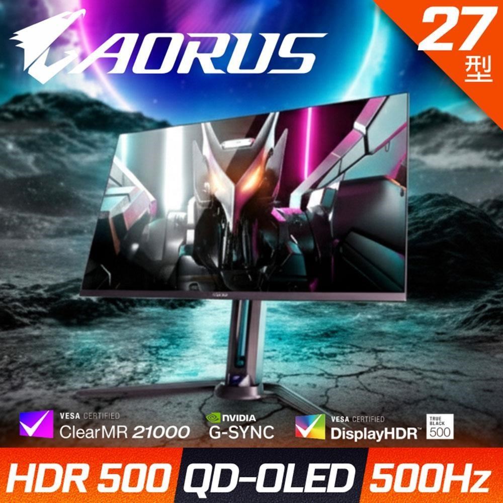 GIGABYTE 技嘉 FO27Q5P 27型 電競螢幕(27型/2K/QHD/500Hz/0.03ms/QD-OLED/DP2.1/HDMI2.1)