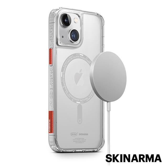 Skinarma日本潮牌 iPhone 14 Saido 低調風格四角防摔手機殼 支援磁吸-透明