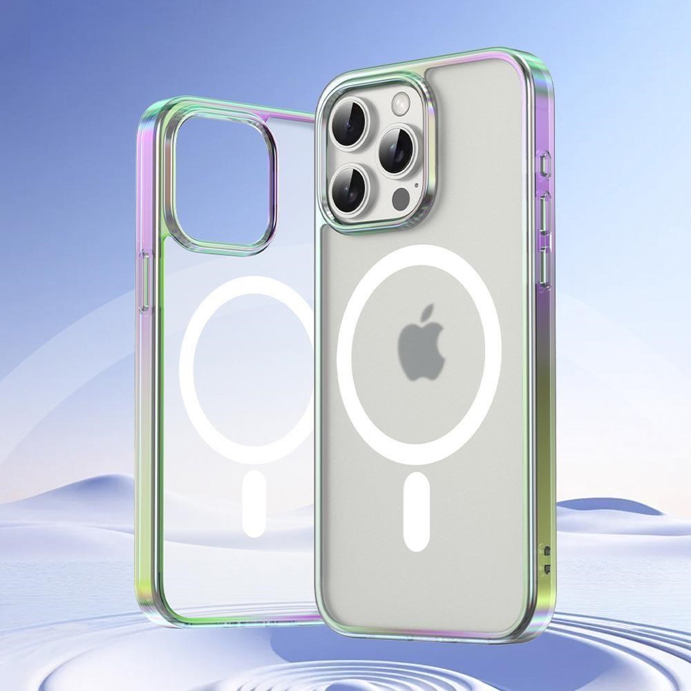 【TOTU】iPhone 15Pro/15ProMax 磁吸手機防摔保護殼 電鍍炫彩 晶炫
