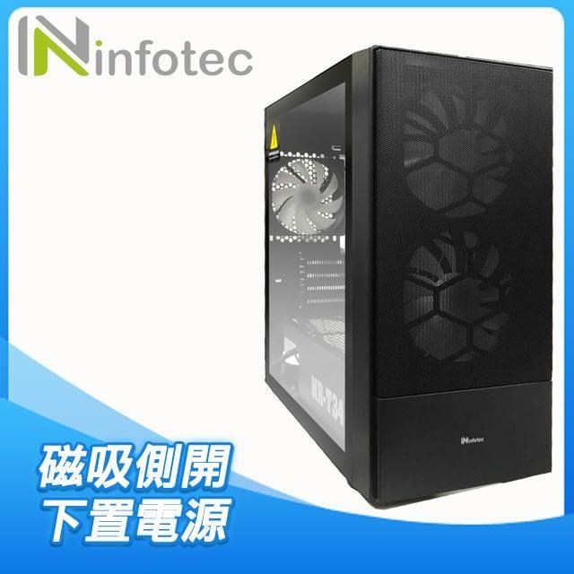 Infotec 英富達 MR-T34 玻璃透側 M-ATX電腦機殼《黑》