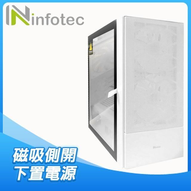 Infotec 英富達 MR-T34 玻璃透側 M-ATX電腦機殼《白》