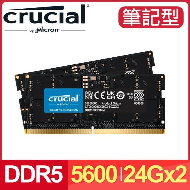 Micron 美光 Crucial NB DDR5-5600 24G*2 筆記型記憶體