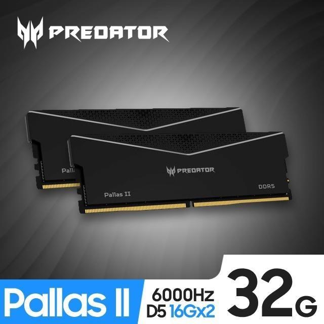 Acer Predator PallasII DDR5-6000 32GB(16G*2) 超頻桌上型記憶體 黑