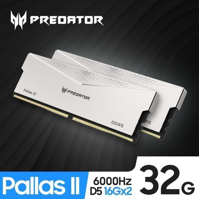 Acer Predator PallasII DDR5-6000 32GB(16G*2) 超頻桌上型記憶體 銀