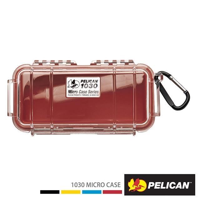 PELICAN 1030 微型防水氣密箱-透明(紅)