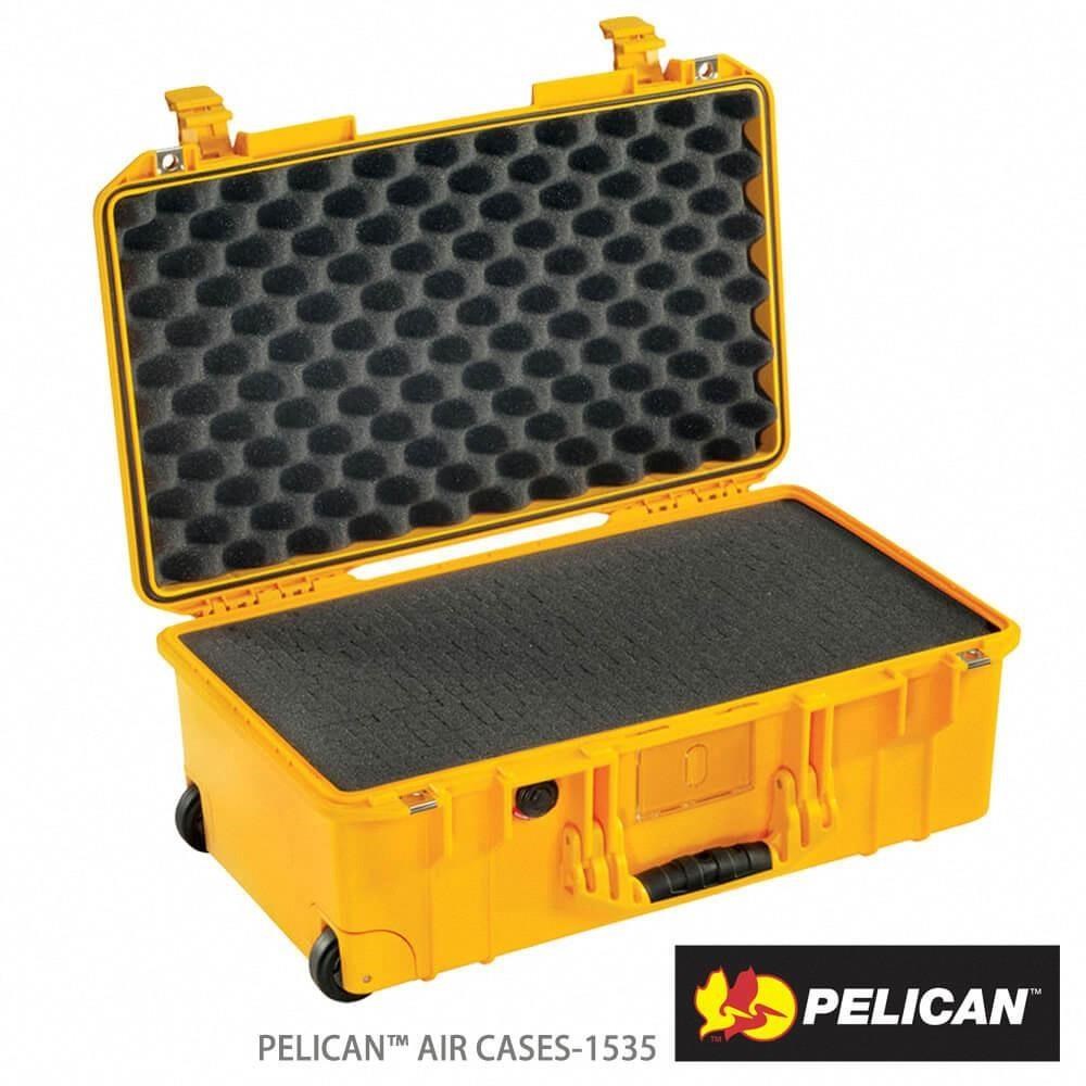 PELICAN 1535 Air 輪座拉桿超輕氣密箱-含泡棉(黃)