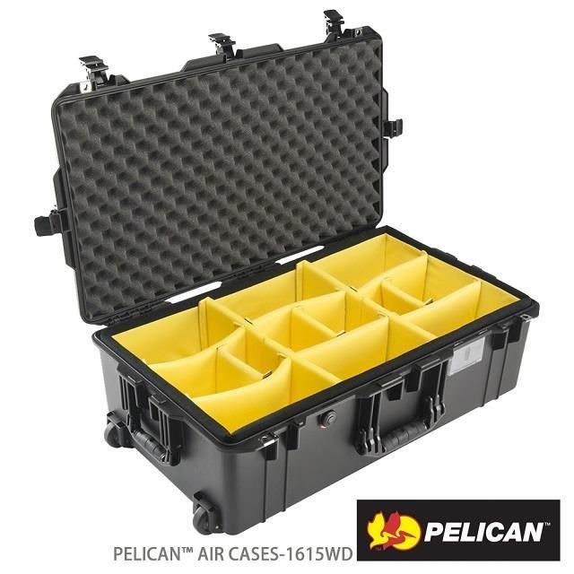 PELICAN 1615WD Air 輪座拉桿超輕氣密箱-含隔板(黑)