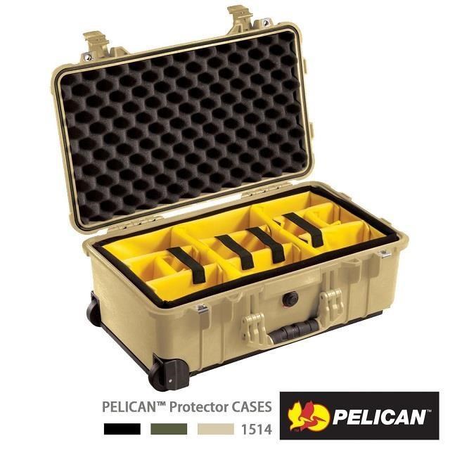 PELICAN 1514 氣密箱 含隔層組(沙漠黃)