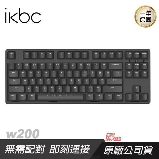 IKBC Typeman w200 無線機械式鍵盤 黑色 靜音紅軸/87鍵/英文/2.4G/PBT