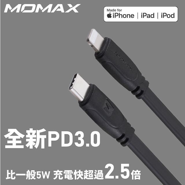 MOMAX Go Link MFI to C 傳輸線DL37(1.2m)_黑