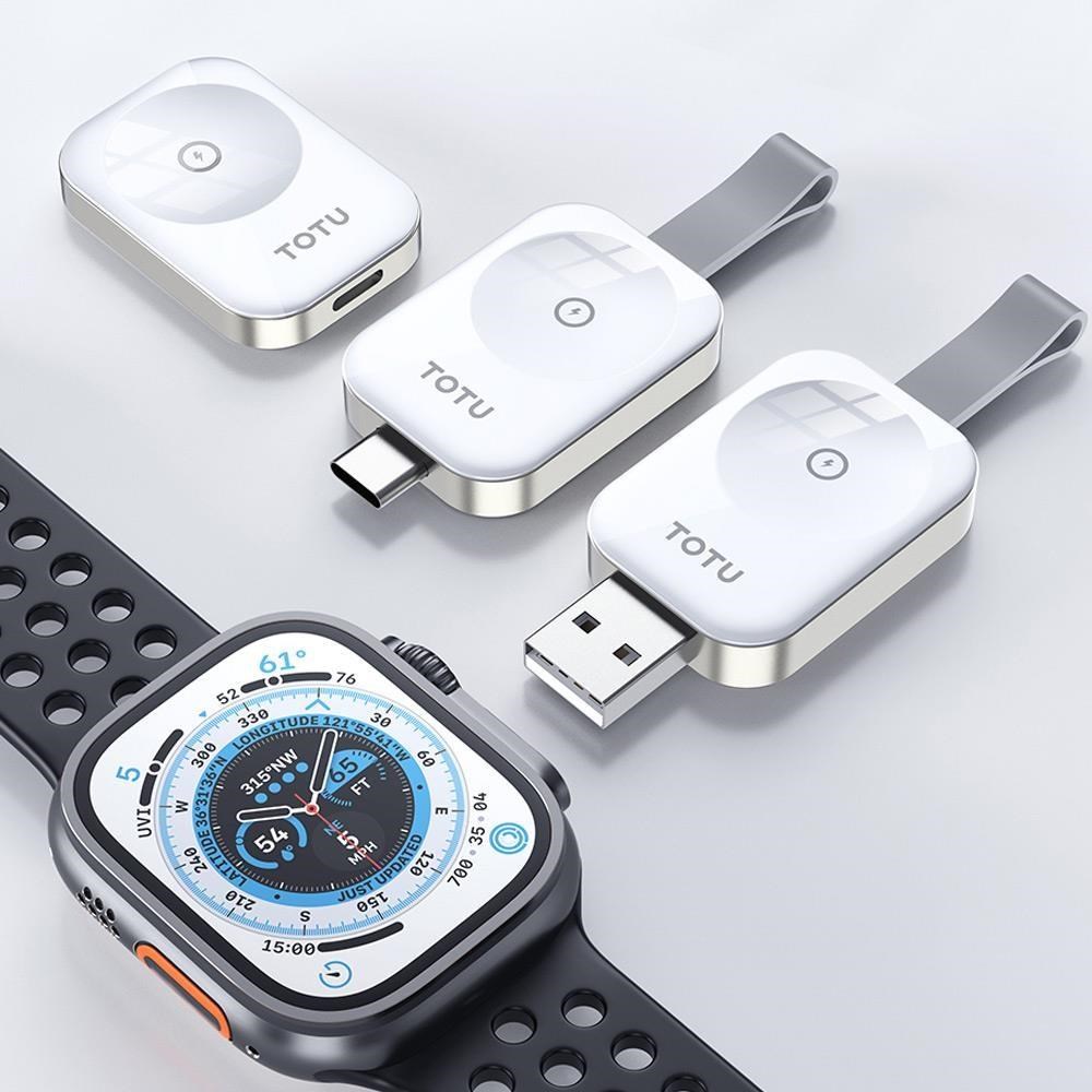 【TOTU】iWatch全系列 轉 Type-C/Lightning/USB 攜帶型磁吸無線充電器