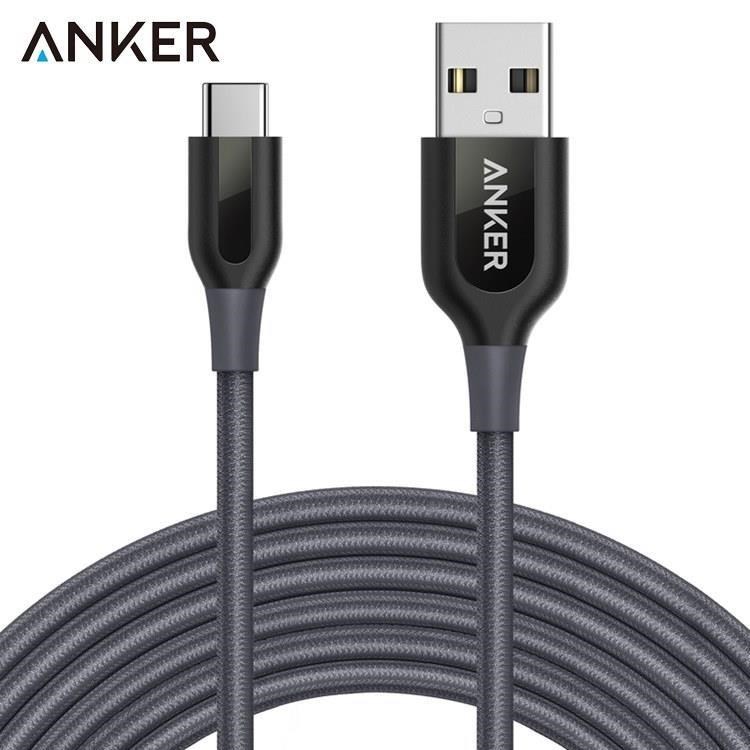 美國Anker Powerline+尼龍編織USB-C轉USB數據線3公尺充電線A82670A1(Type-C to USB-A)