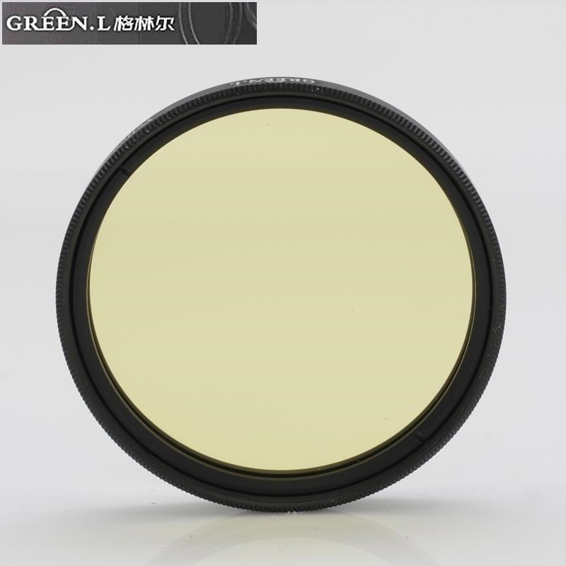 Green.L副廠Yellow黃色濾鏡52mm濾鏡GY52(圓型金屬框+玻璃)濾色片校正校色