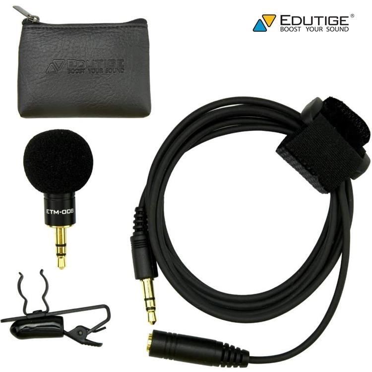 韓國製EDUTIGE超小型單指向性麥克風ETM-008(含防風罩/領夾/音源延長線;電容式)