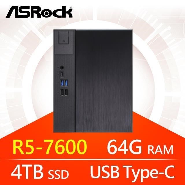 華擎系列【小天殺星】R5-7600六核 小型電腦(64G/4T SSD)《Meet X600》