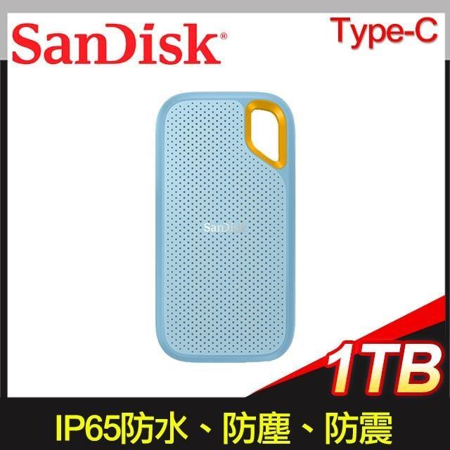 SanDisk 晟碟 E61 1TB Extreme Portable SSD Type-C 外接SSD固態硬碟《天藍》