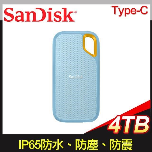 SanDisk 晟碟 E61 4TB Extreme Portable SSD Type-C 外接SSD固態硬碟《天藍》