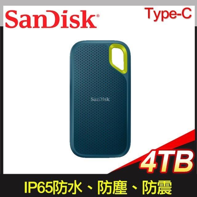 SanDisk 晟碟 E61 4TB Extreme Portable SSD Type-C 外接SSD固態硬碟《夜幕綠》
