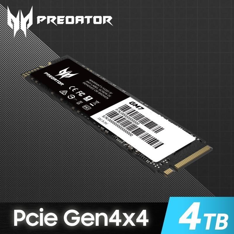 Acer Predator GM7 4TB M.2 PCIe Gen4x4 SSD固態硬碟