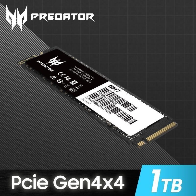 Acer Predator GM7 1TB M.2 PCIe Gen4x4 SSD固態硬碟