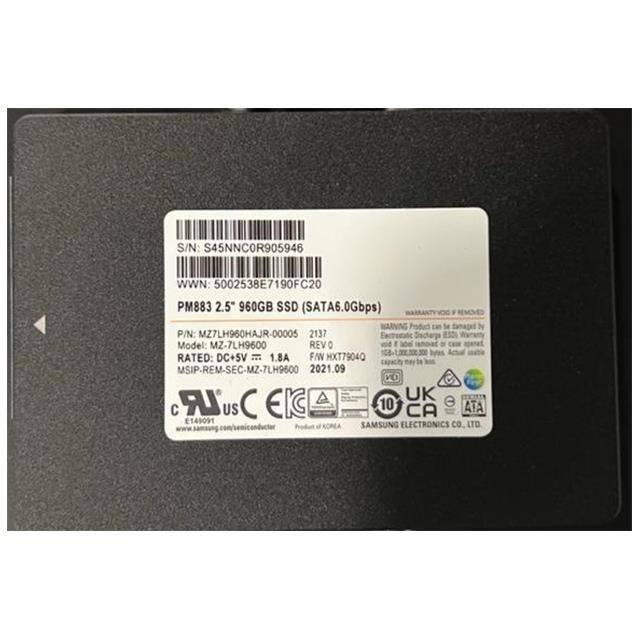 Samsung PM883 960GB 960G 2.5" SSD 6Gb/s MZ7LH960HAJR 固態硬碟