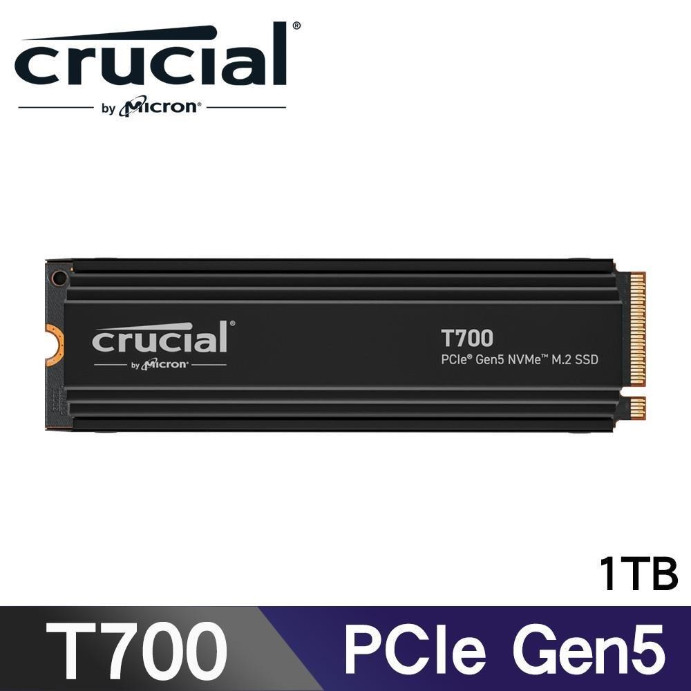 Micron 美光 Crucial T700 1TB PCIe Gen5 NVMe M.2 SSD《附高品質散熱片》