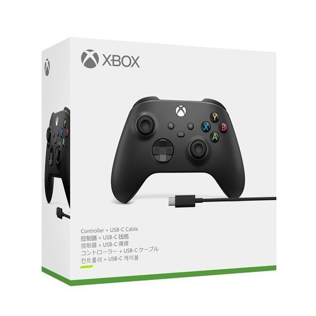 【Microsoft 微軟】 Xbox 無線控制器 磨砂黑XBOX無線控制器 + USB-C 纜線
