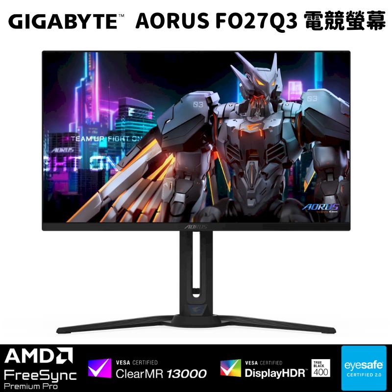 GIGABYTE 技嘉 Gigabyte 技嘉 AORUS FO27Q3 27型 電競螢幕顯示器 (360Hz/0.03ms/OLED )