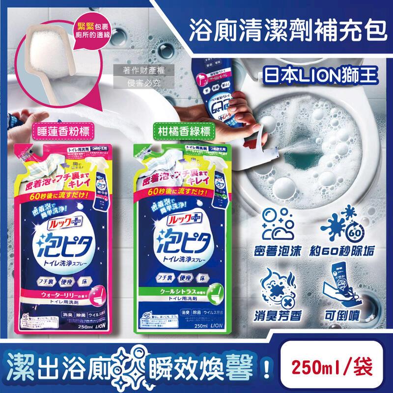 (5袋)日本LION獅王-泡沫除垢消臭浴廁清潔劑補充包250ml/袋