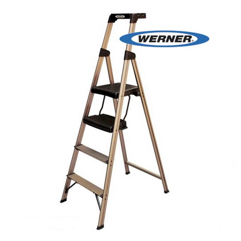 美國Werner 優雅金寬踏板家用梯 /組 234T-3AS