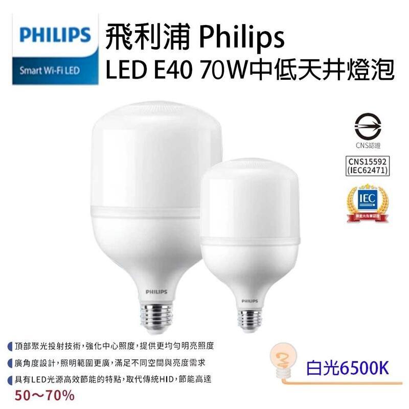 飛利浦 LED 中低天井燈泡 大燈泡 E40 70W (一組兩入)