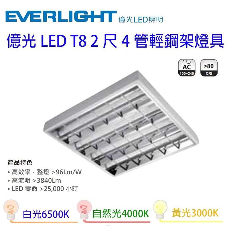 億光 LED輕鋼架燈60*60公分 2尺4管 40W 全電壓(一組兩入)