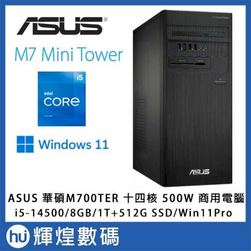 華碩 ASUS M700TER 14核心 商用電腦 i5-14500/8G/1TB+512G SSD/W11P