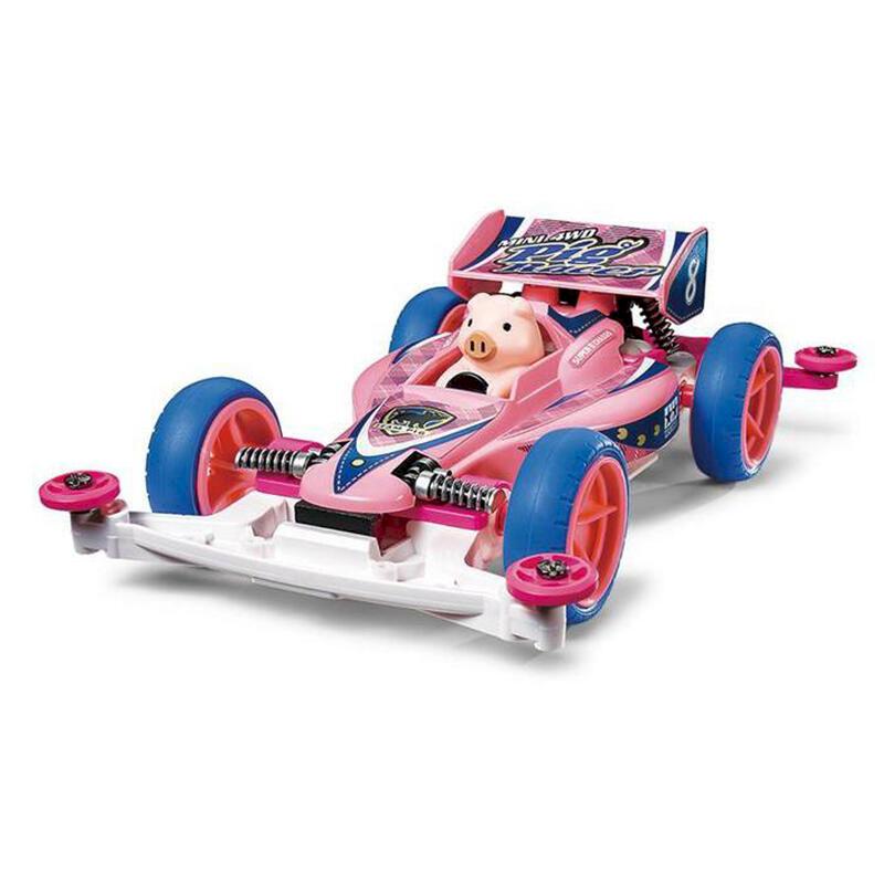 【日本 TAMIYA 田宮 】 粉紅小豬 Mini 4WD 18089 PIG Racer 四驅車 (S2白底盤)玩具車