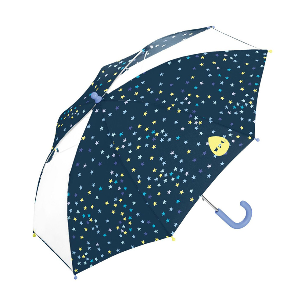 日本Wpc. W147 夏夜星空 兒童雨傘 透明視窗 安全開關傘