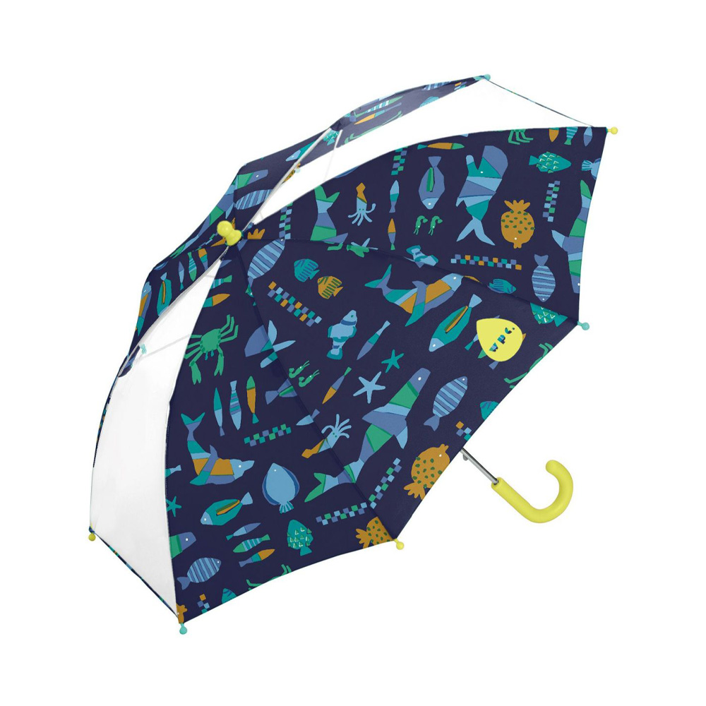 日本Wpc. W281 湛藍世界 兒童雨傘 透明視窗 安全開關傘