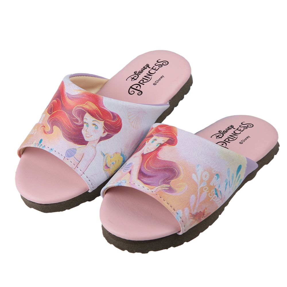 《布布童鞋》Disney迪士尼小美人魚粉色兒童室內拖鞋(16~22公分) [ D3Y432G