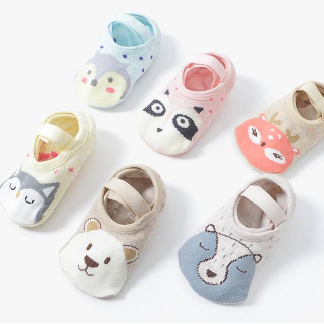 【Mesenfants】(3入)嬰兒襪 童襪 動物防滑襪 地板襪 船襪 寶寶襪子