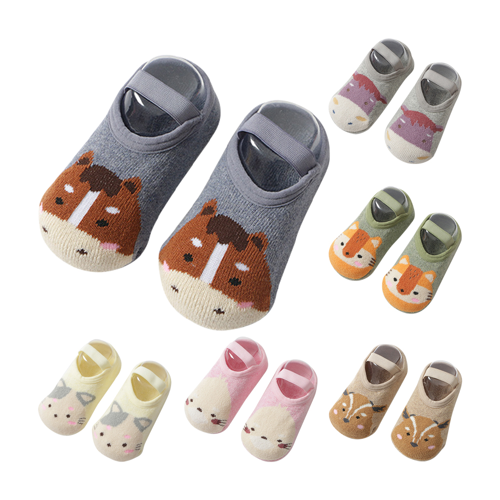 【Mesenfants】(3入)嬰兒襪 童襪 防滑襪 秋冬加厚防掉跟地板襪 寶寶襪 室內鞋襪