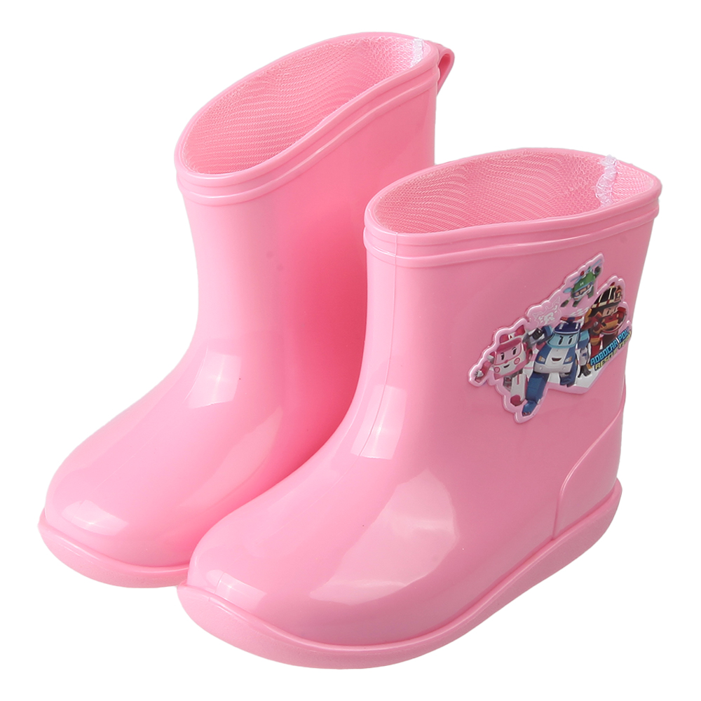 《布布童鞋》POLI波力警車粉紅色兒童短筒雨鞋(15~18公分) [ B3U483G