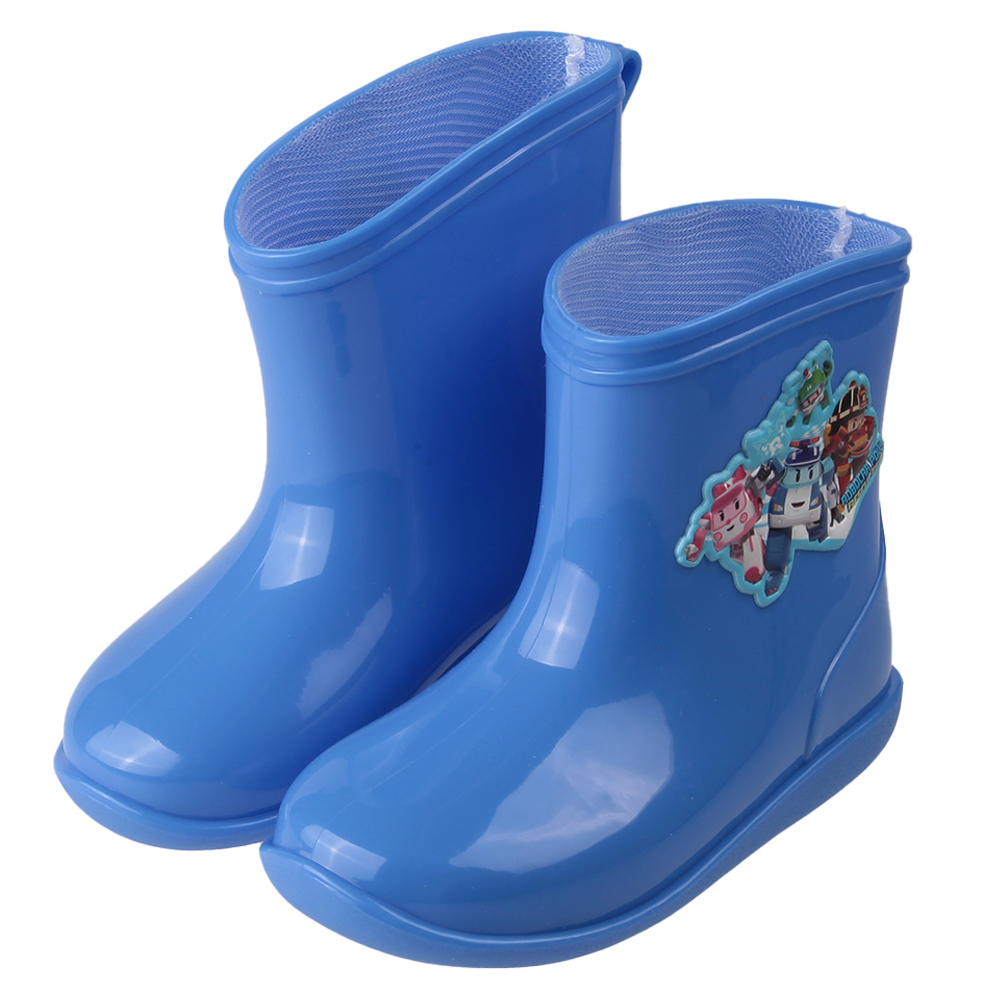 《布布童鞋》POLI波力警車藍色兒童短筒雨鞋(15~19公分) [ B3V486B
