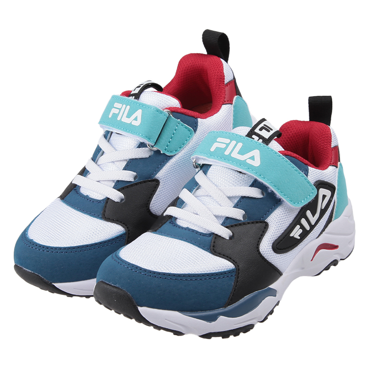 《布布童鞋》FILA康特杯復古風藍色兒童機能運動鞋(19~24公分) [ P3Z03XB