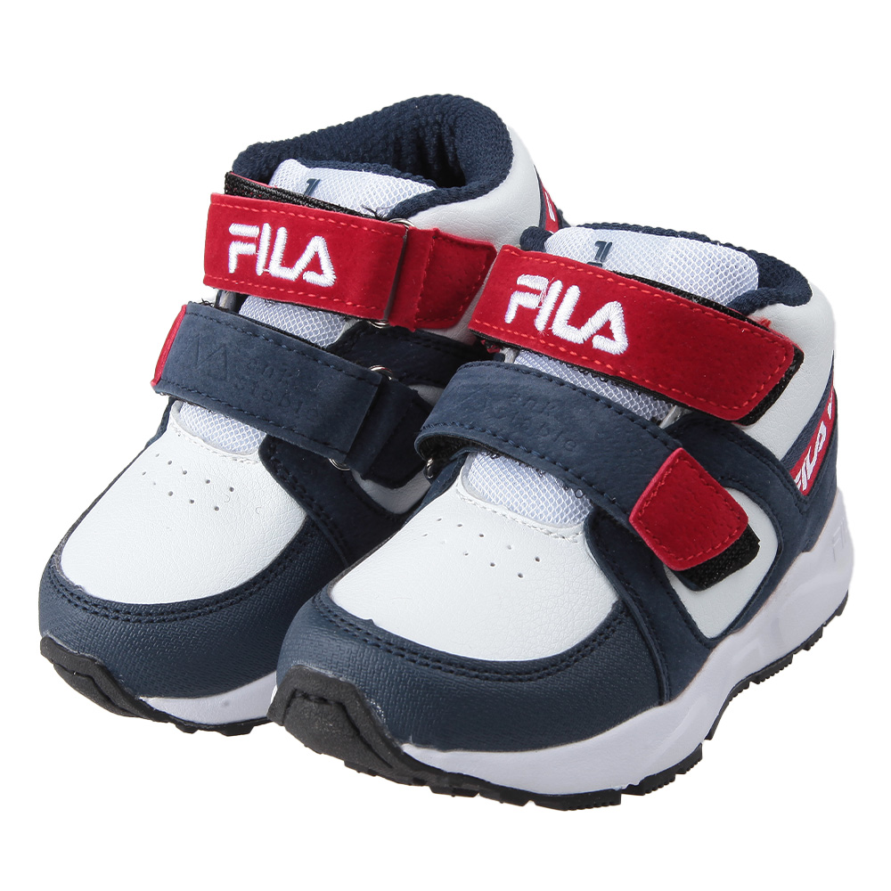 《布布童鞋》FILA康特杯藍白紅色兒童機能運動鞋(16~24公分) [ P3U123B