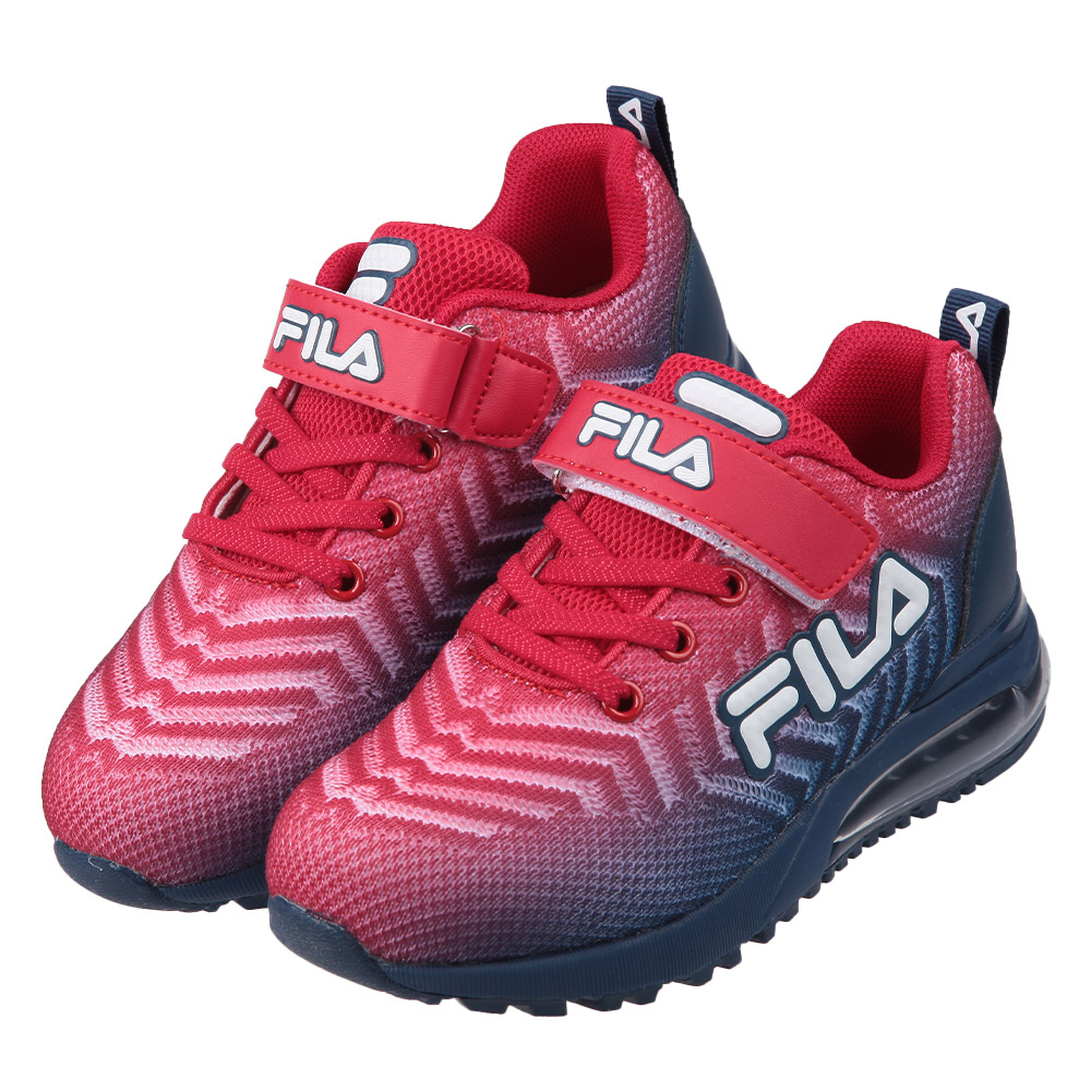 《布布童鞋》FILA康特杯英雄紅藍兒童氣墊慢跑運動鞋(19~24公分) [ P4B321A