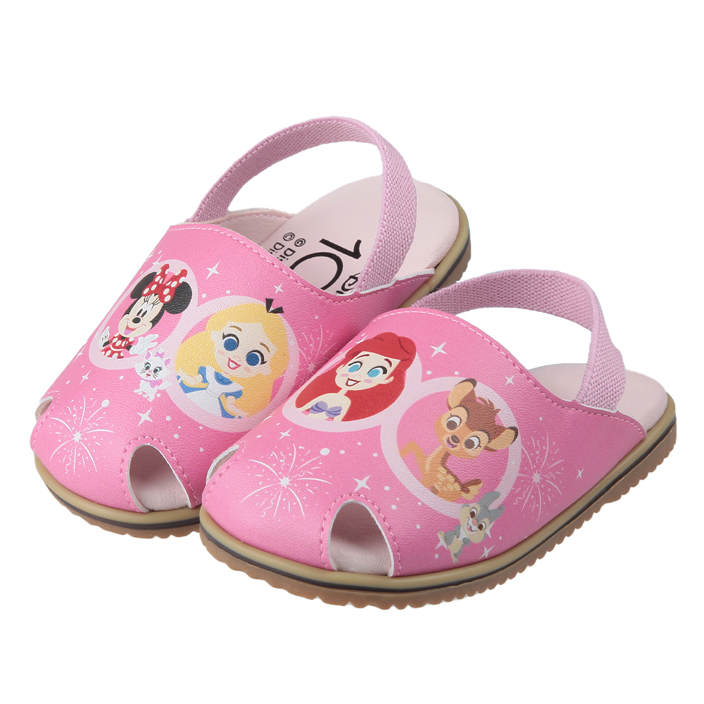 《布布童鞋》Disney迪士尼100週年紀念粉色護趾鬆緊帶寶寶拖鞋(13~15公分) [ D3W407G