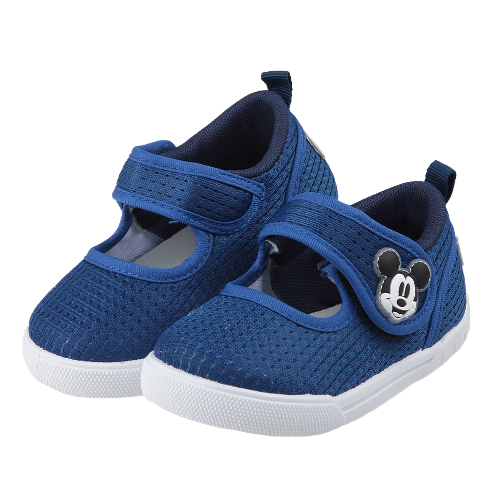 《布布童鞋》Disney米老鼠米奇亮藍透氣休閒室內鞋(15~18公分) [ D3Y473B