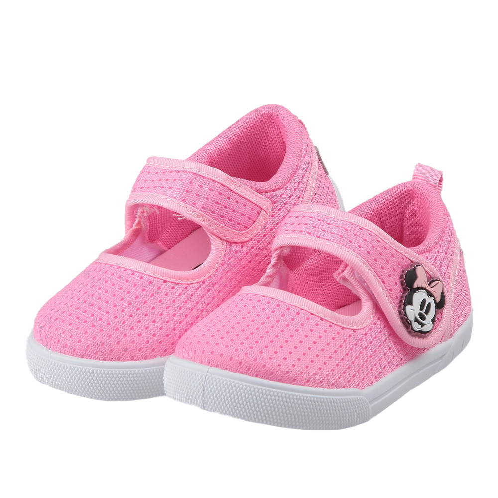 《布布童鞋》Disney米老鼠米妮亮粉色透氣休閑室內鞋(15~18公分) [ D3R474G
