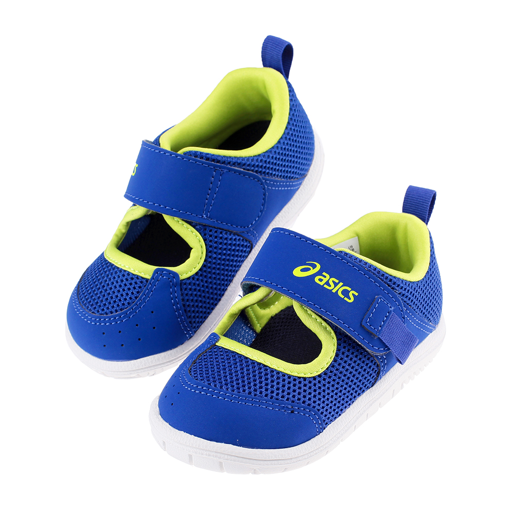 《布布童鞋》asics亞瑟士AMPHIBIAN黃藍色寶寶機能學步鞋(13~16公分) [ J3F229B