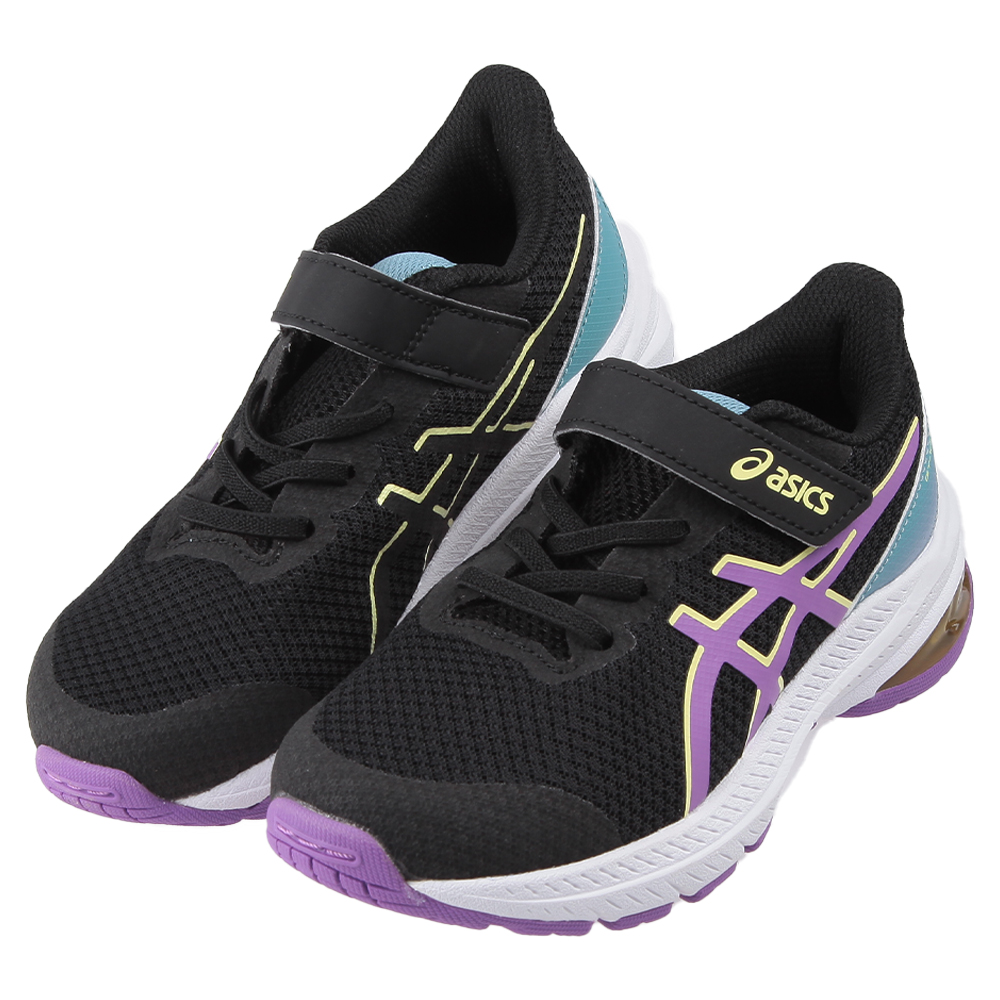 《布布童鞋》asics亞瑟士GT1000紫葡萄黑色兒童機能運動鞋(17.5~22公分) [ J3S295D